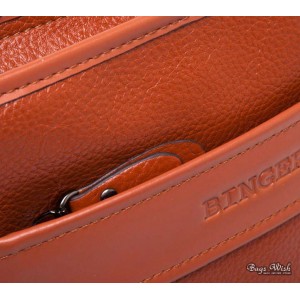 orange great leather messenger bag