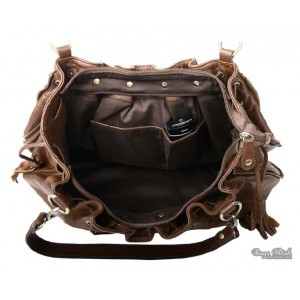 brown soft leather hobo handbag