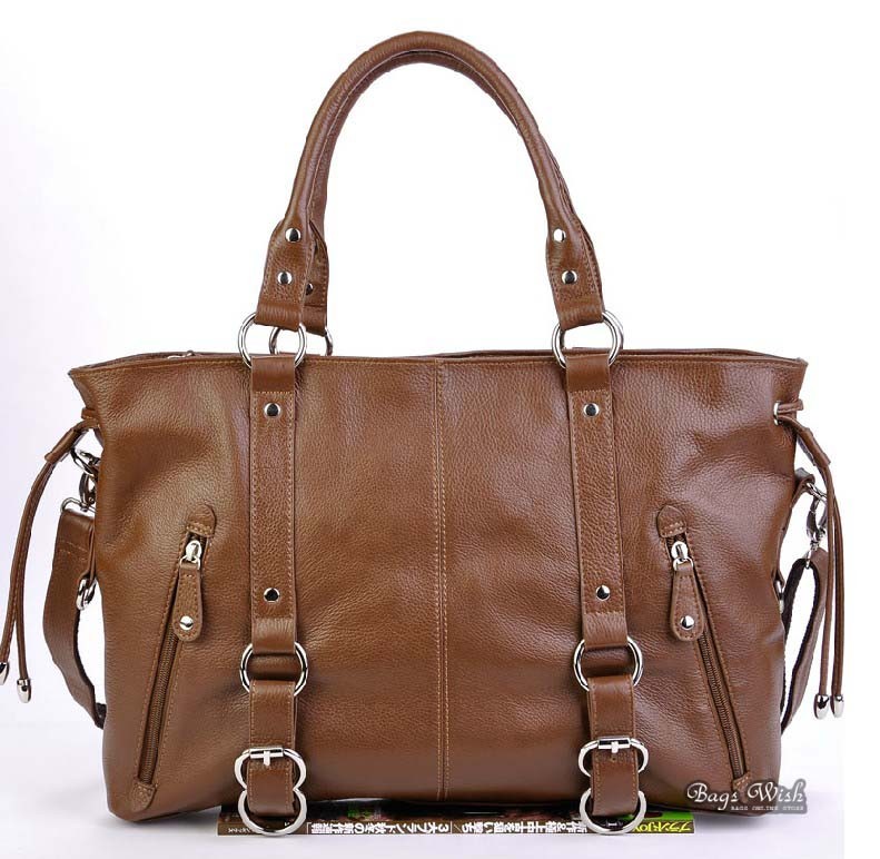 Leather satchel handbag brown, black leather tote bag - BagsWish