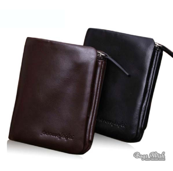 Leather wallet mens coffee, black mens trifold leather wallet - BagsWish