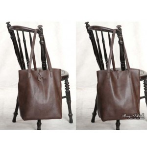 coffee Soft leather tote