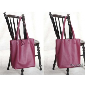 red Soft leather tote