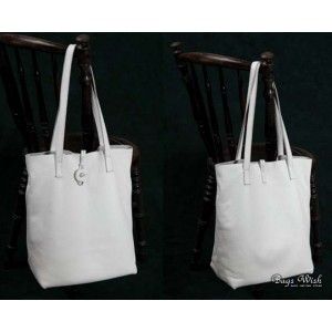 white Soft leather tote