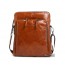 brown leather vertical messenger bag