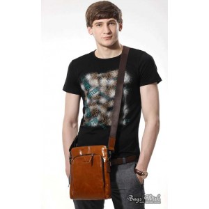 mens leather vertical messenger bag