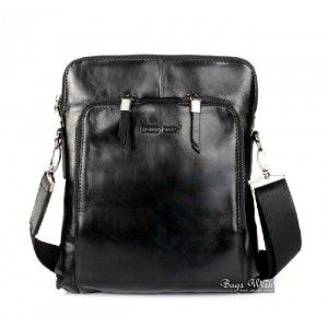 Leather messanger bag black