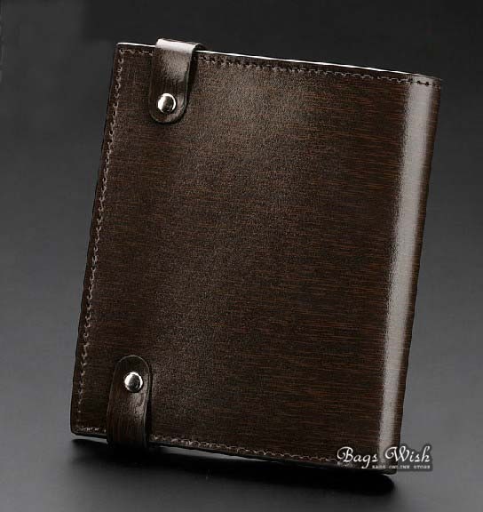 Small leather wallet for men coffee, grey stylish mens wallet - BagsWish