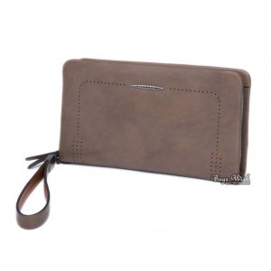 Mens western leather wallet, apricot mens leather zipper wallet