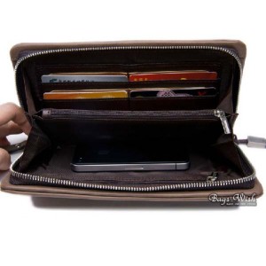 apricot mens leather zipper wallet