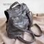 grey leather backpack purse