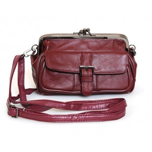 Womens red travel messenger bag