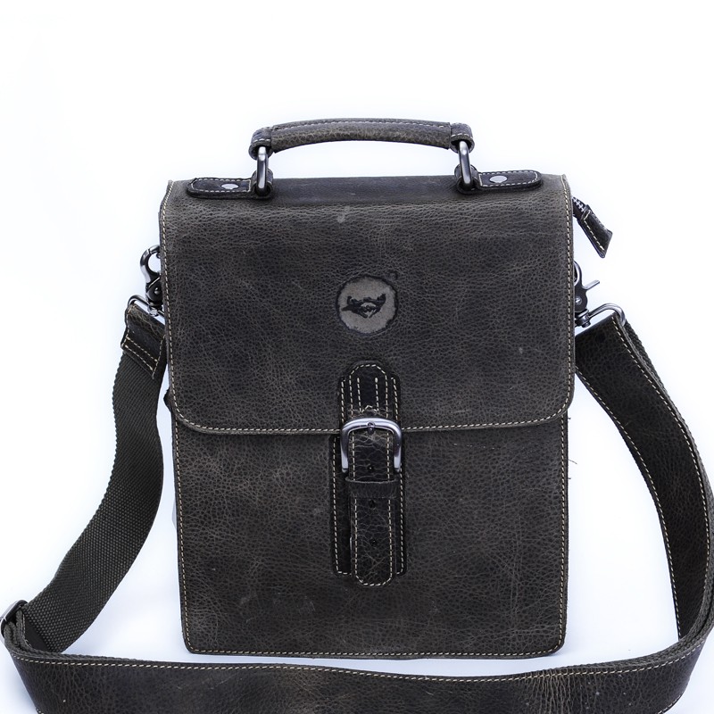 Mens leather messenger bag, vertical messenger bags - BagsWish