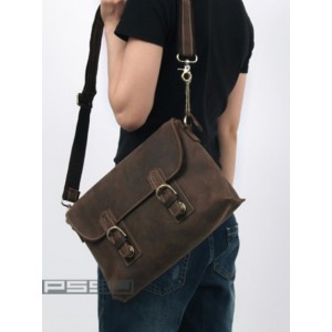 retro leather woman briefcase