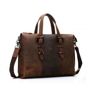 Messenger 14 laptop bag, leather briefcase