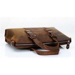 brown leather briefcase