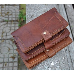 Men long leather wallet, credit card clutch holder wallet purse