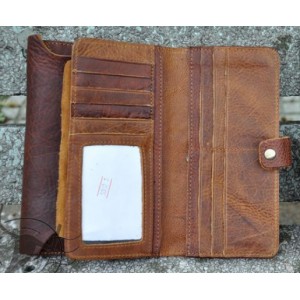 brown credit card clutch holder wallet purse