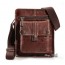 Men leather messenger bag coffee