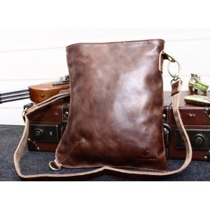 Leather messenger, leather shoulder bag men - BagsWish