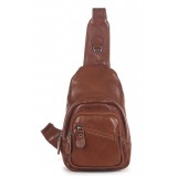 Leather messenger backpack black, coffee mens briefcase bag - BagsWish