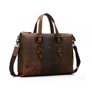 Messenger 14 laptop bag, leather briefcase - BagsWish