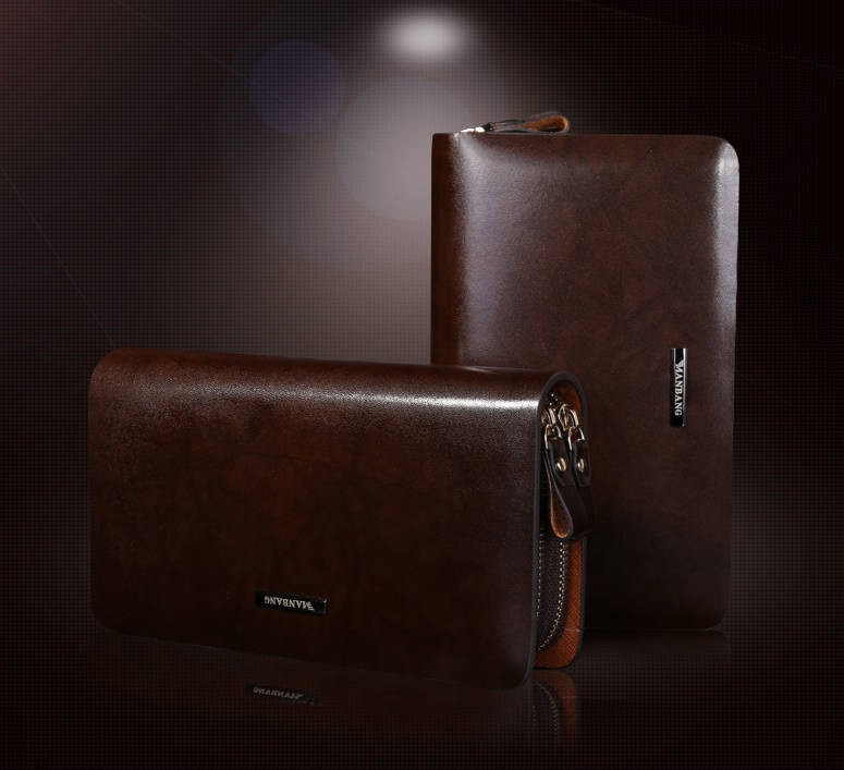 Men's genuine leather clutch, Business leather hand bag - BagsWish