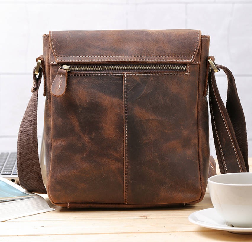 Highest Quality Leather Satchel, Gents Retro Messenger Bag - BagsWish
